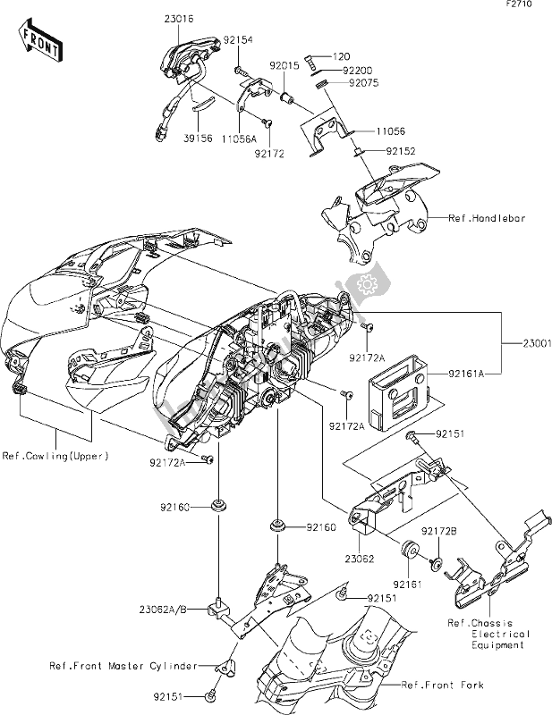 Tutte le parti per il 53 Headlight(s) del Kawasaki Z 1000 2020