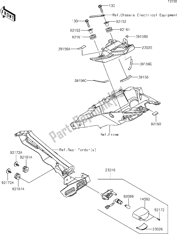 All parts for the 54 Taillight(s) of the Kawasaki Z 1000 2020