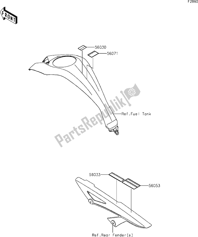 All parts for the 60 Labels of the Kawasaki Z 1000 2020