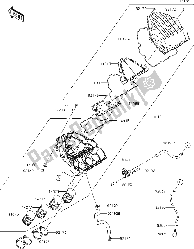 Wszystkie części do 4 Air Cleaner Kawasaki Z 1000 2021