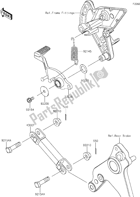 All parts for the 40 Brake Pedal of the Kawasaki Z 1000 2021
