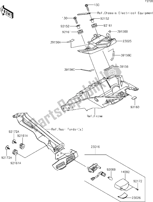 All parts for the 54 Taillight(s) of the Kawasaki Z 1000 2021