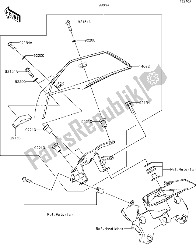 All parts for the 65 Accessory(meter Cover) of the Kawasaki Z 1000 2021