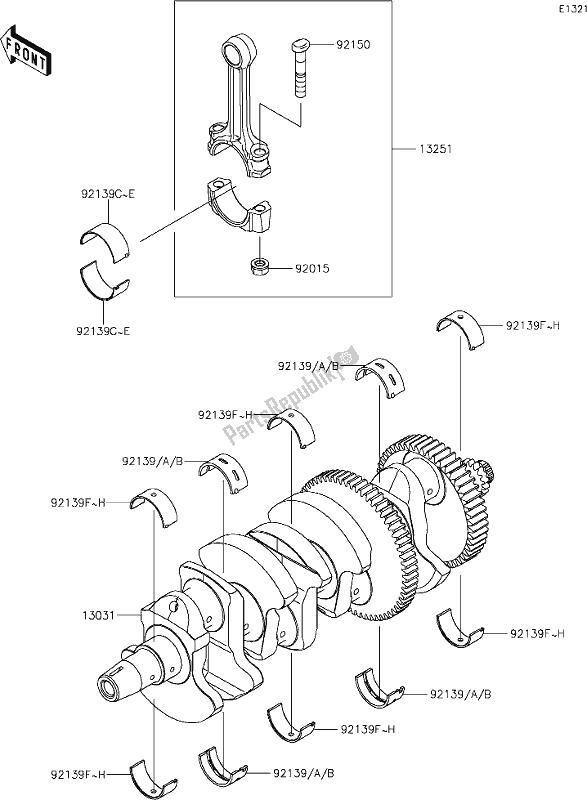 All parts for the 8 Crankshaft of the Kawasaki Z 1000 2021