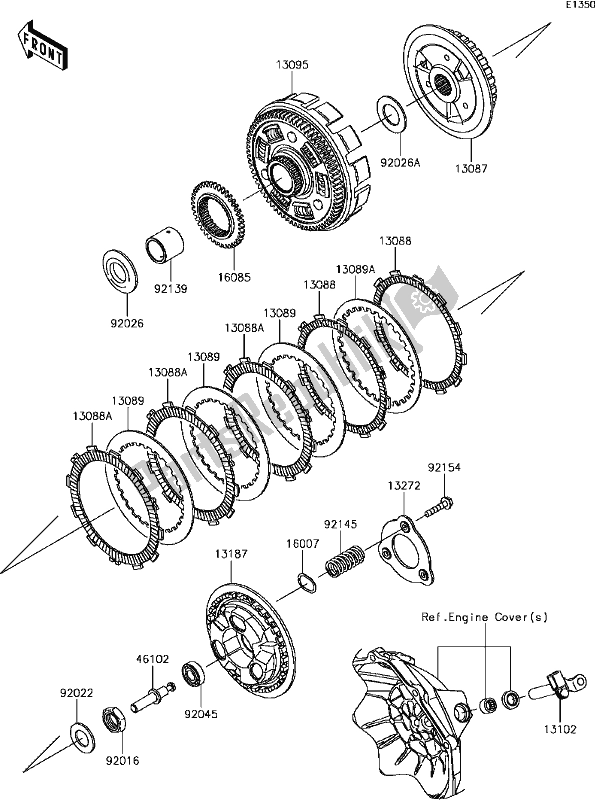 Todas las partes para B-11clutch de Kawasaki Z 300 2017