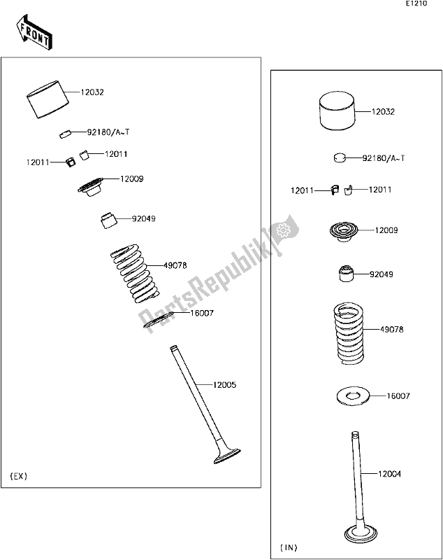 All parts for the B-8 Valve(s) of the Kawasaki Z 300 2017