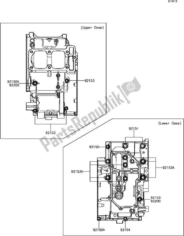 All parts for the C-4 Crankcase Bolt Pattern of the Kawasaki Z 300 2017