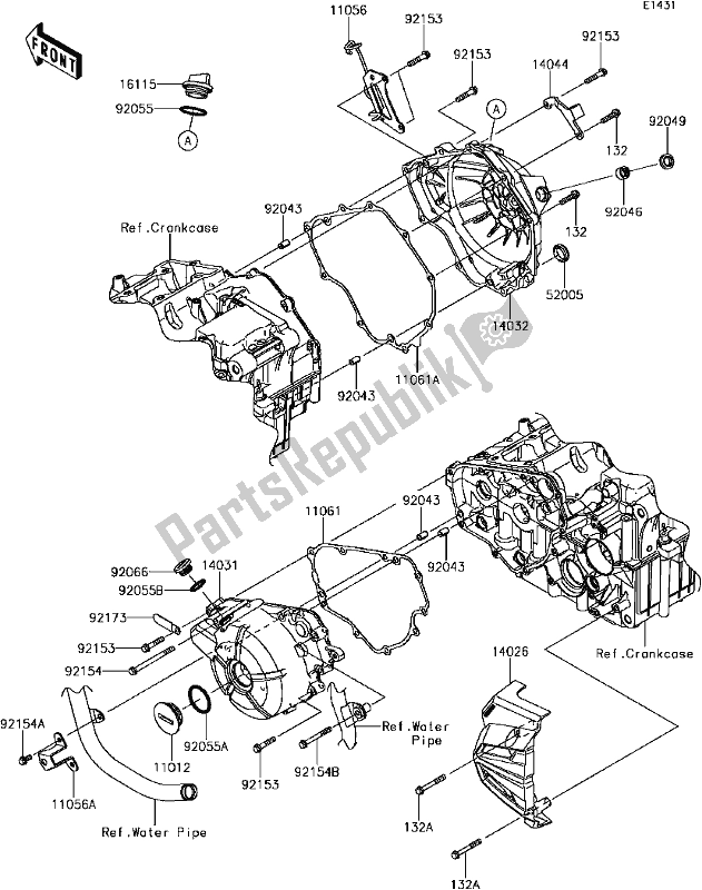 All parts for the C-5 Engine Cover(s) of the Kawasaki Z 300 2017