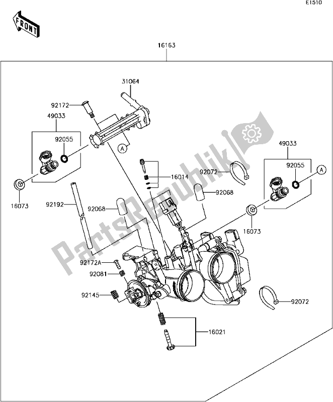 All parts for the C-6 Throttle of the Kawasaki Z 300 2017