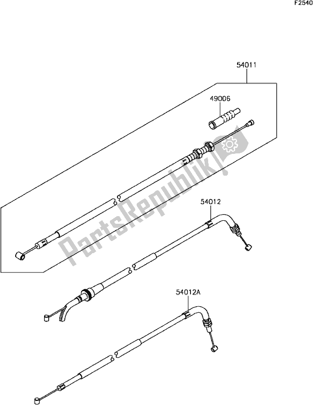 Tutte le parti per il E-14cables del Kawasaki Z 300 2017