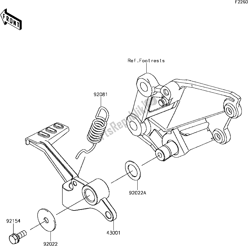 All parts for the E-3 Brake Pedal of the Kawasaki Z 300 2017