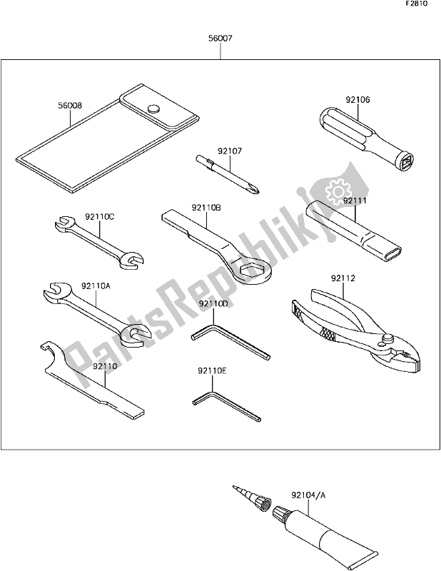 All parts for the F-9 Owner's Tools of the Kawasaki Z 300 2017