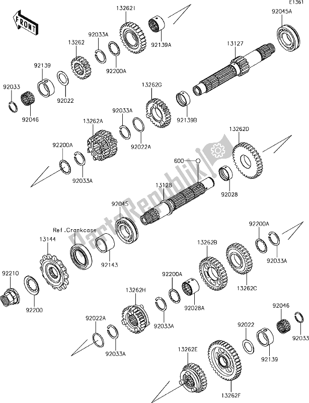 Todas las partes para 10 Transmission de Kawasaki Z 300 2018