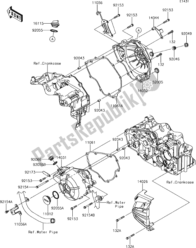 Alle onderdelen voor de 15 Engine Cover(s) van de Kawasaki Z 300 2018