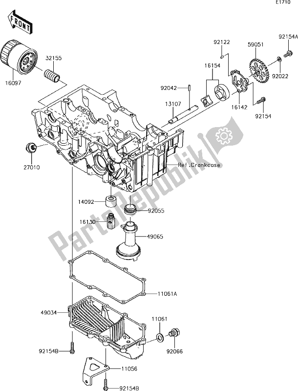 Alle onderdelen voor de 19 Oil Pump van de Kawasaki Z 300 2018