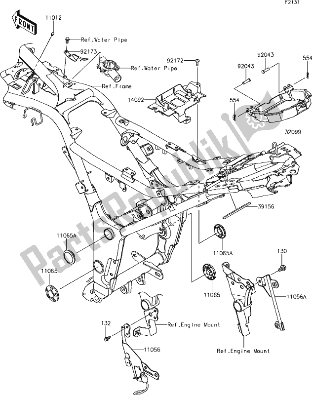 Alle onderdelen voor de 27 Frame Fittings van de Kawasaki Z 300 2018