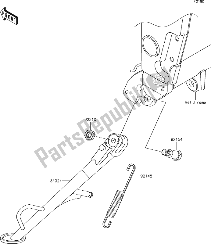 All parts for the 33 Stand(s) of the Kawasaki Z 300 2018