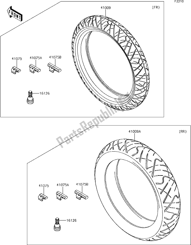 All parts for the 34 Tires of the Kawasaki Z 300 2018