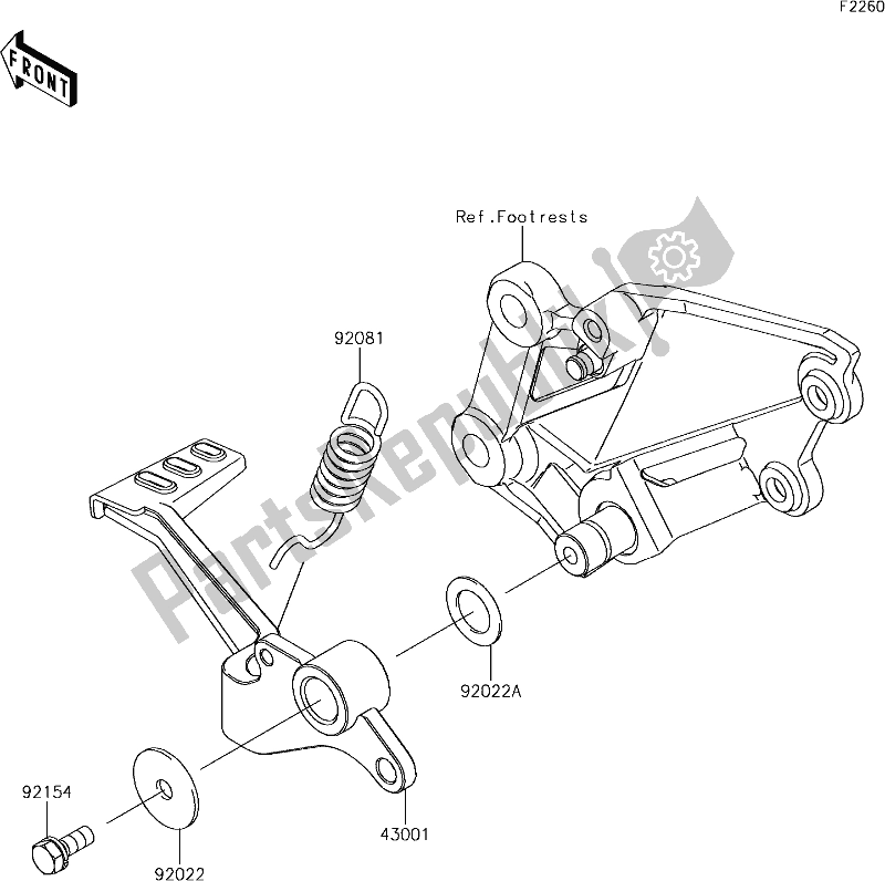 All parts for the 37 Brake Pedal of the Kawasaki Z 300 2018