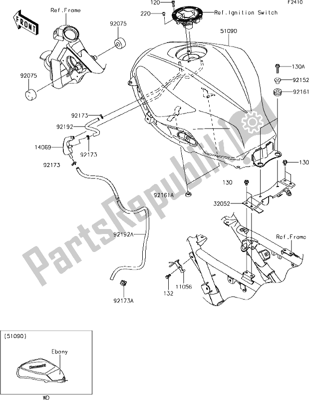 Todas las partes para 45 Fuel Tank de Kawasaki Z 300 2018