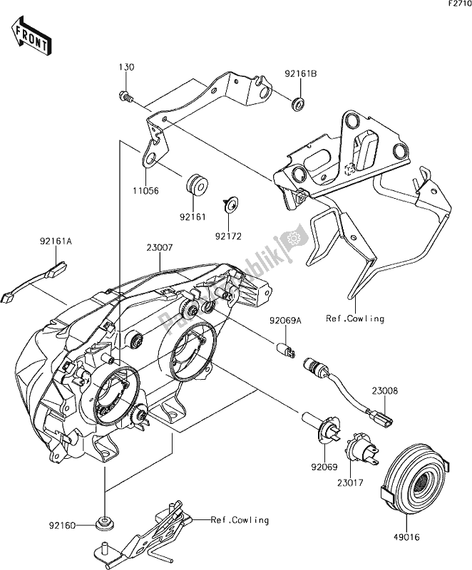 All parts for the 50 Headlight(s) of the Kawasaki Z 300 2018