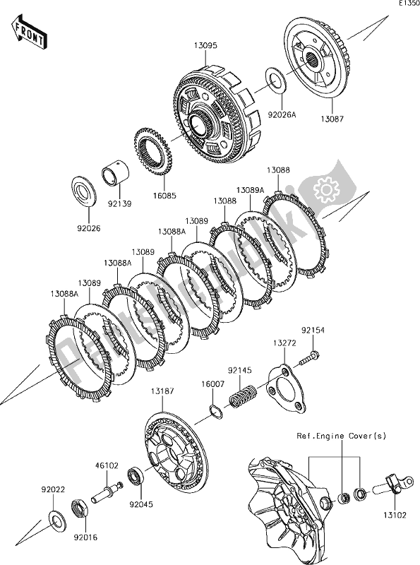 All parts for the 9 Clutch of the Kawasaki Z 300 2018