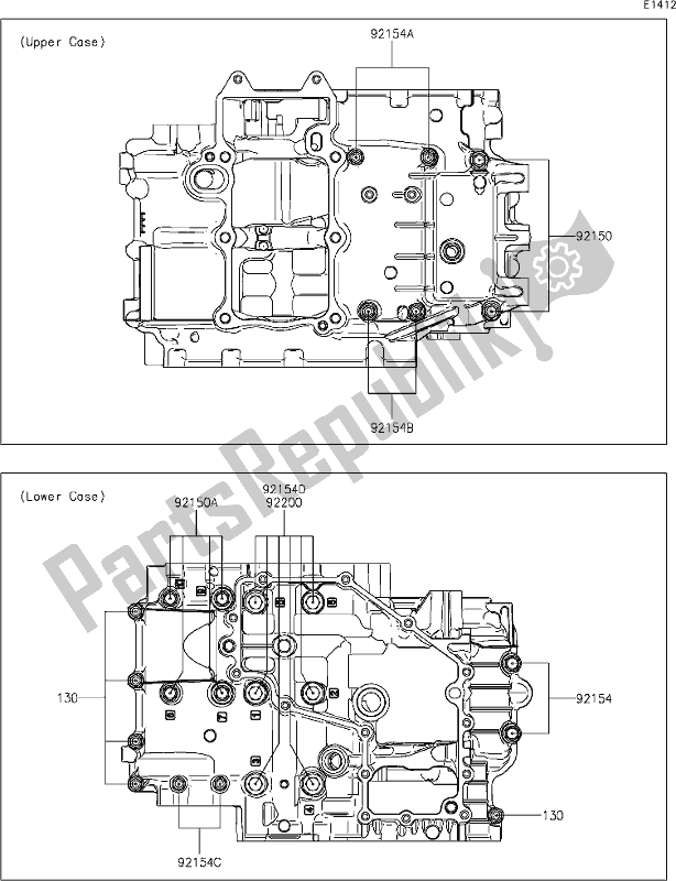All parts for the 15 Crankcase Bolt Pattern of the Kawasaki Z 400 2019