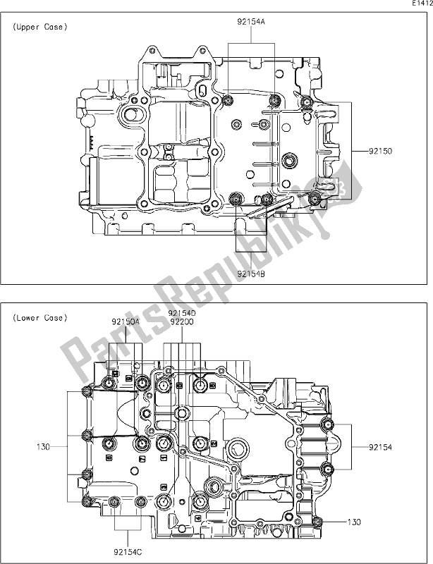 All parts for the 15 Crankcase Bolt Pattern of the Kawasaki Z 400 2019