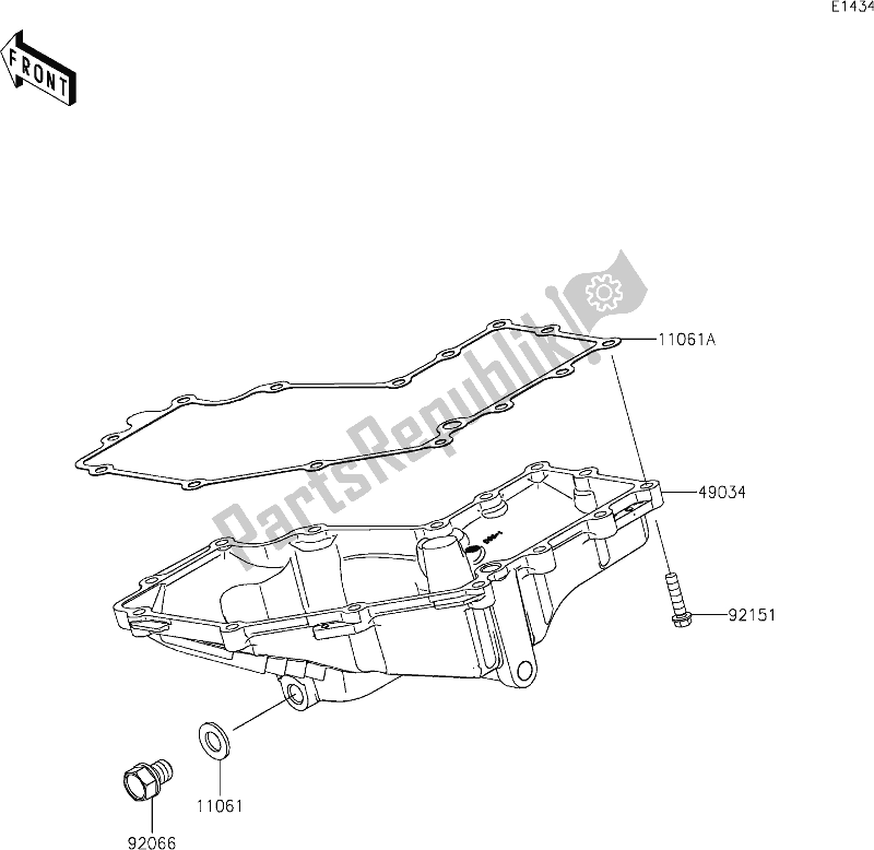 All parts for the 17 Oil Pan of the Kawasaki Z 400 2019