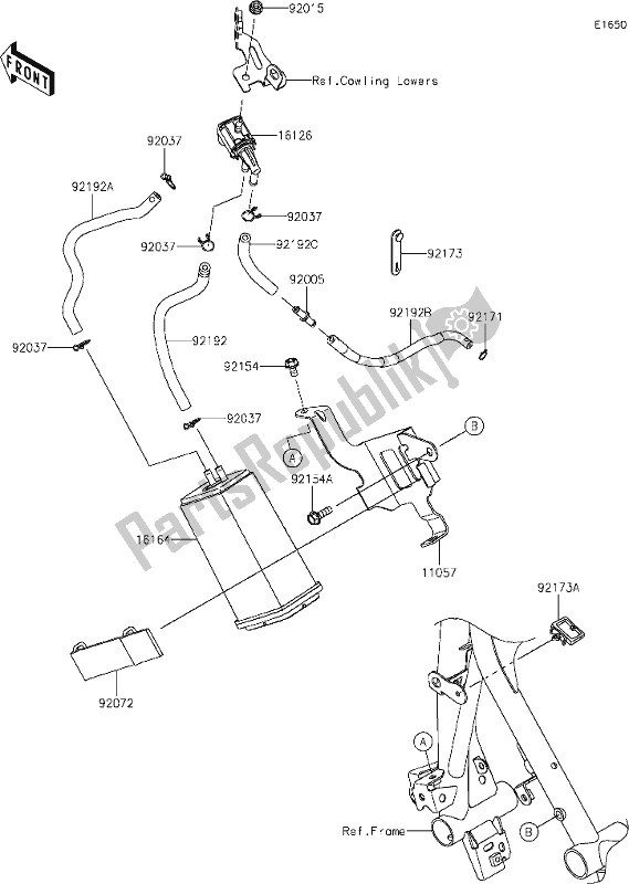 All parts for the 21 Fuel Evaporative System of the Kawasaki Z 400 2019