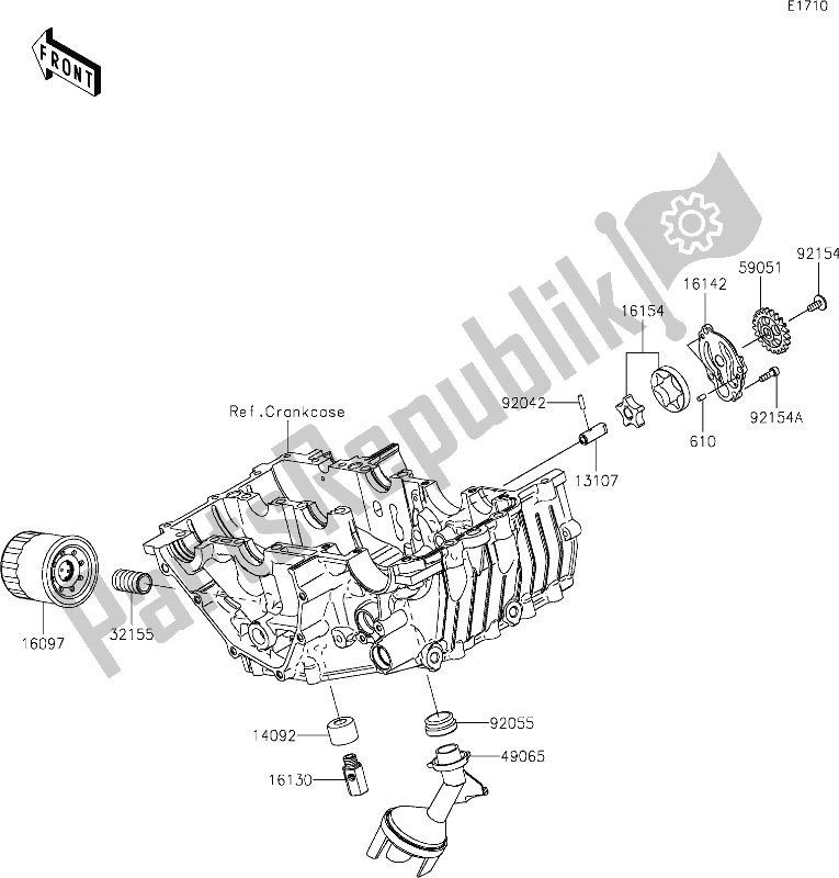 Todas as partes de 22 Oil Pump do Kawasaki Z 400 2019