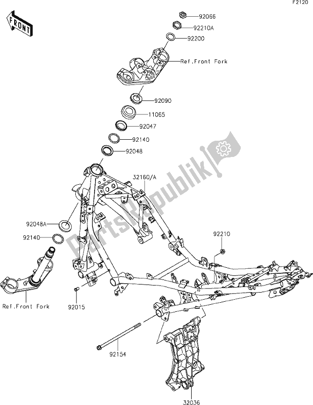 All parts for the 29 Frame of the Kawasaki Z 400 2019