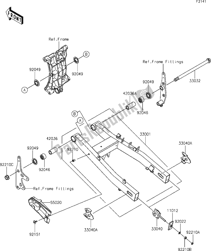Toutes les pièces pour le 32 Swingarm du Kawasaki Z 400 2019