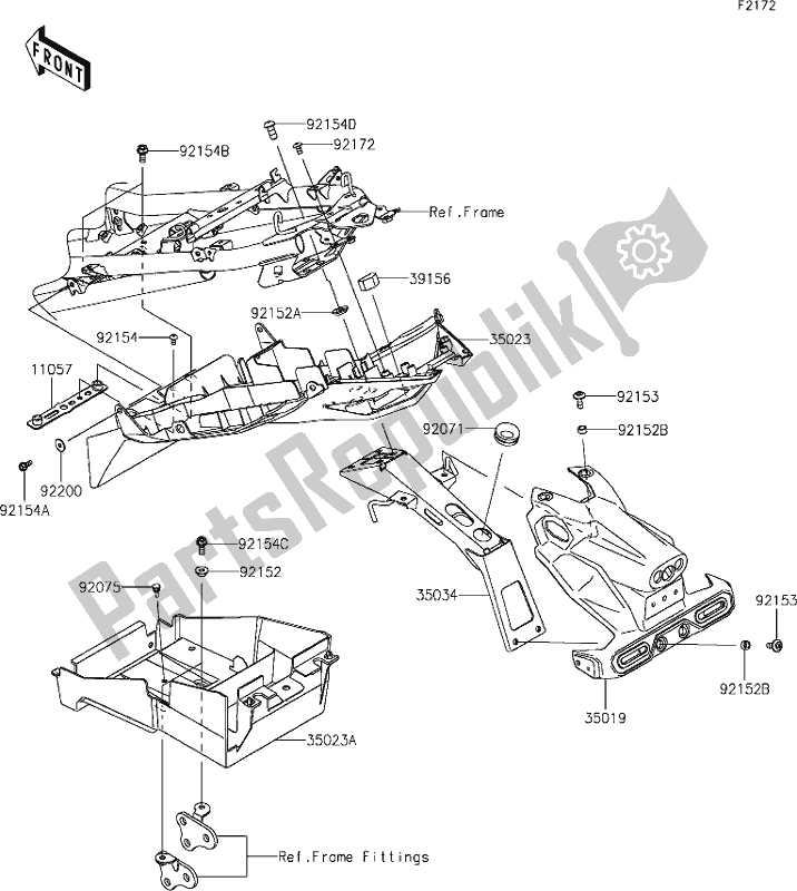 Tutte le parti per il 36 Rear Fender(s) del Kawasaki Z 400 2019