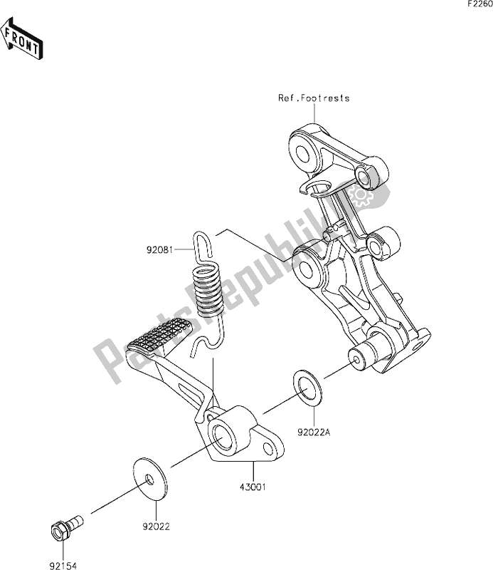 All parts for the 41 Brake Pedal of the Kawasaki Z 400 2019