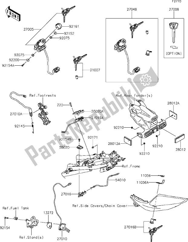 All parts for the 58 Ignition Switch of the Kawasaki Z 400 2019