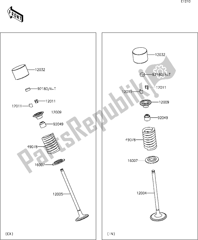 All parts for the 6 Valve(s) of the Kawasaki Z 400 2019