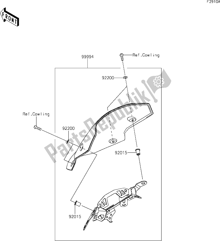 All parts for the 68 Accessory(meter Cover) of the Kawasaki Z 400 2019