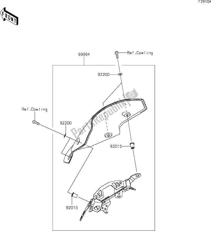 All parts for the 68 Accessory(meter Cover) of the Kawasaki Z 400 2019