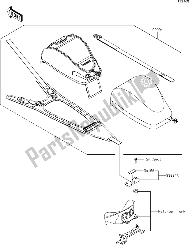 All parts for the 74 Accessory(tank Bag) of the Kawasaki Z 400 2019