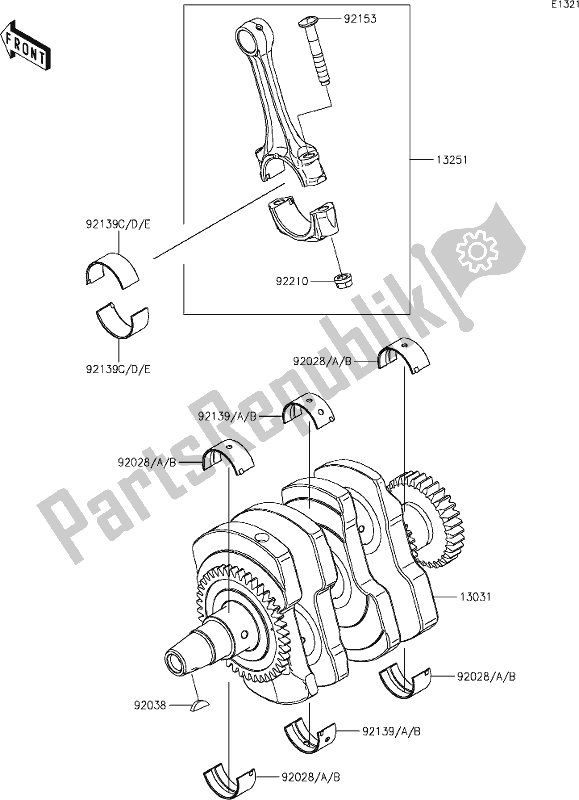 Todas as partes de 8 Crankshaft do Kawasaki Z 400 2019