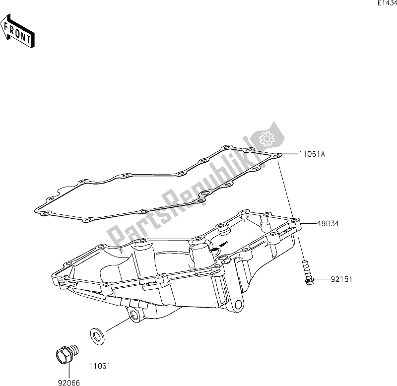 All parts for the 17 Oil Pan of the Kawasaki Z 400 2020