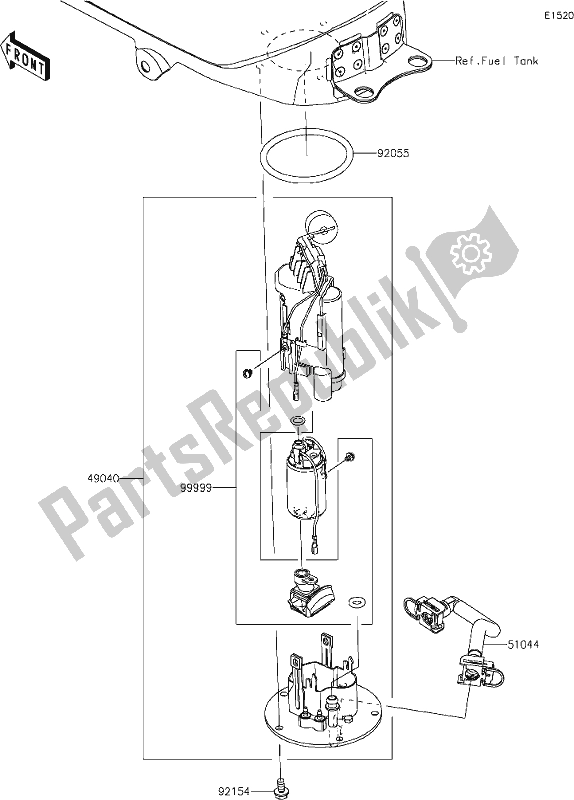 All parts for the 19 Fuel Pump of the Kawasaki Z 400 2020