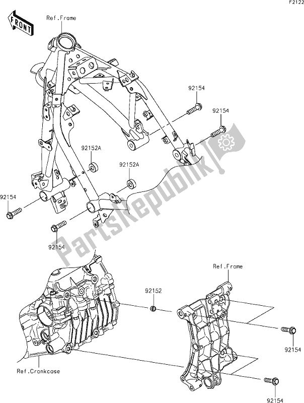 All parts for the 30 Engine Mount of the Kawasaki Z 400 2020