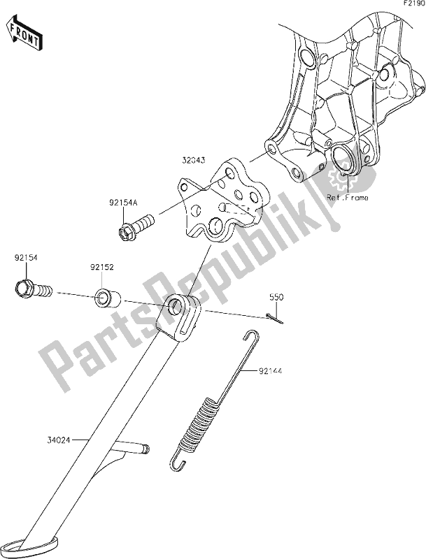 All parts for the 37 Stand(s) of the Kawasaki Z 400 2020