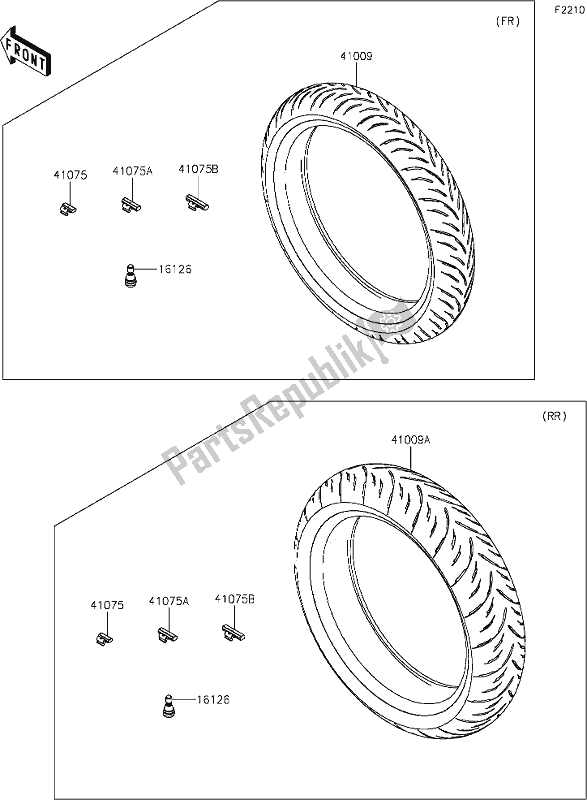 All parts for the 38 Tires of the Kawasaki Z 400 2020