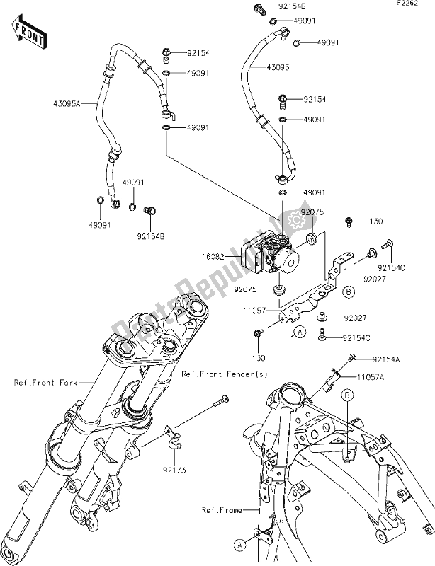 Todas as partes de 42 Brake Piping do Kawasaki Z 400 2020