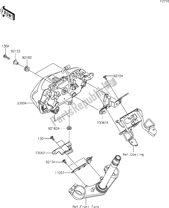 Alle onderdelen voor de 54 Headlight(s) van de Kawasaki Z 400 2020