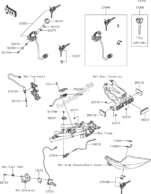 All parts for the 58 Ignition Switch of the Kawasaki Z 400 2020