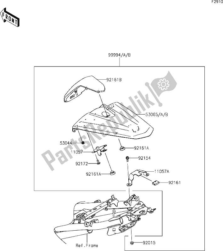 All parts for the 67 Accessory(single Seat Cover) of the Kawasaki Z 400 2020